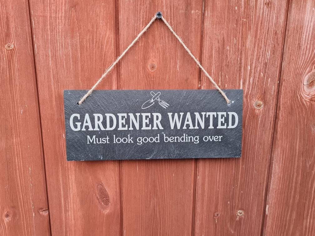 Funny garden decoration - engraved onto high quality Welsh slate - great gift for garden lover - Gardening - flowers - rockery - yard art