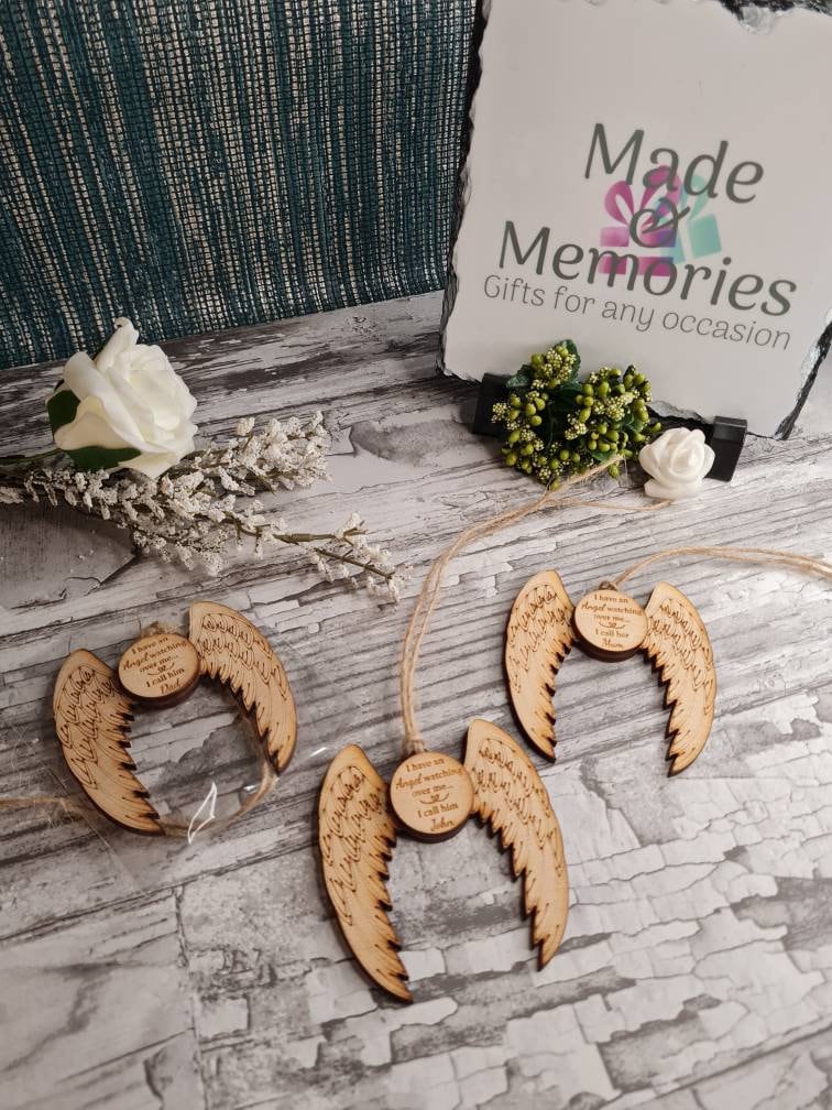 Personalised hanging memorial ornament. Stunning remembrance item. Display, memories, lost loved one, anniversary of death, birth, car, van