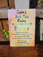 Personalised Hot tub rules sign! Wood - garden decoration - Spa - jacuzzi - home bar decor - summer - funny - gift - Pool - Home bar - Deck