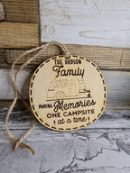 Personalised hanging bauble ornament - Caravan - Camping - Motorhome - RV - Holidays - Family - Love - Memories - Forever
