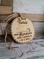 Personalised hanging bauble ornament - Caravan - Camping - Motorhome - RV - Holidays - Family - Love - Memories - Forever