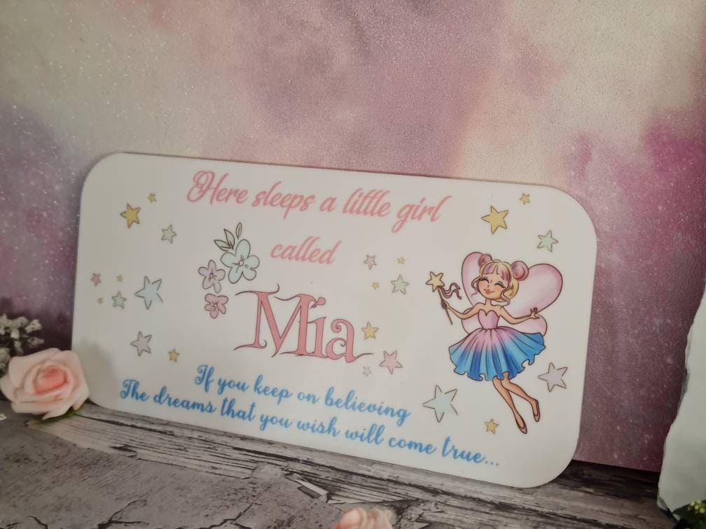 Personalised Magical Fairy bedroom door sign - Little girl - princess- fairytale - pink - decor - decoration - play room - print