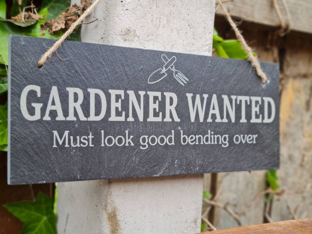 Funny garden decoration - engraved onto high quality Welsh slate - great gift for garden lover - Gardening - flowers - rockery - yard art