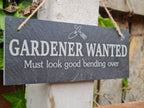 Funny garden decoration - engraved onto high quality Welsh slate - great gift for garden lover - Gardening - flowers - rockery - yard art