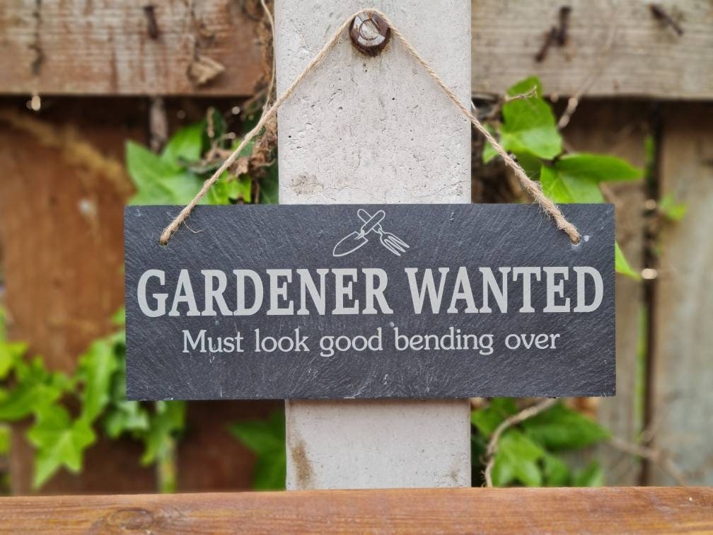 Funny garden decoration - engraved onto high quality Welsh slate - great gift for garden lover - Gardening - flowers - rockery - yard art