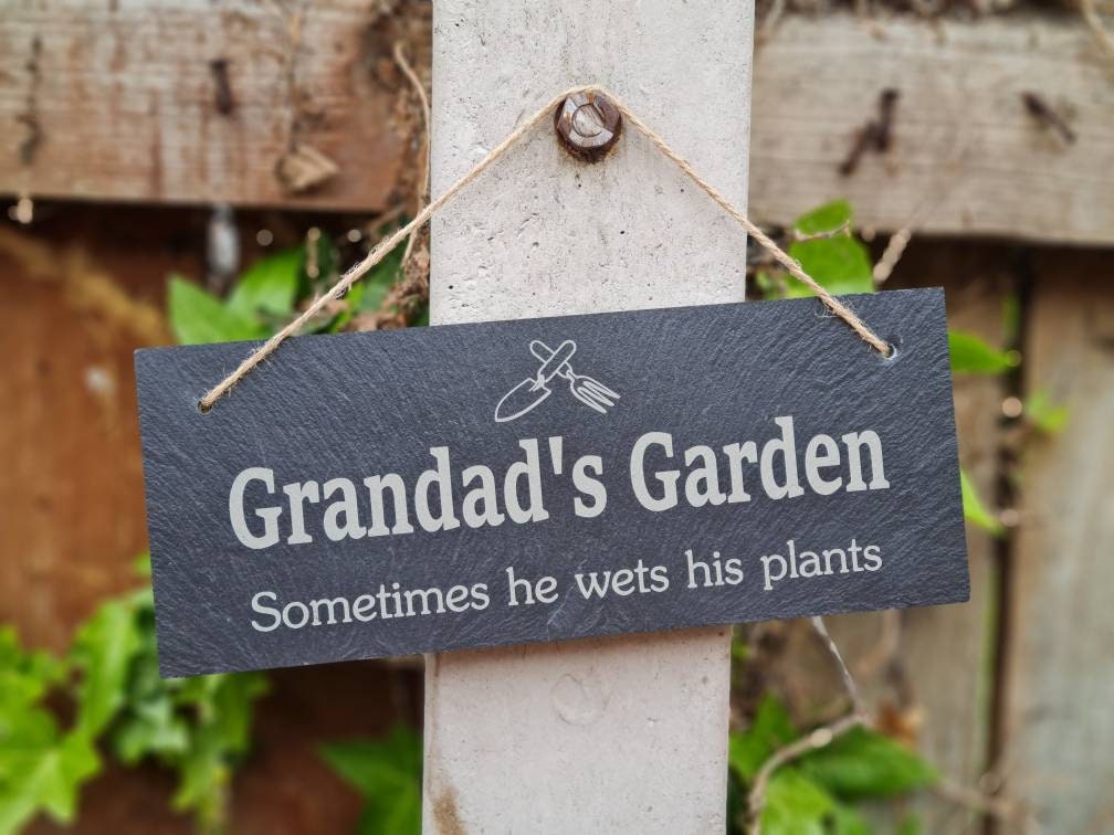 Funny personalised garden decoration - engraved onto high quality Welsh slate - great gift for garden lover - Gardening - rockery - yard art