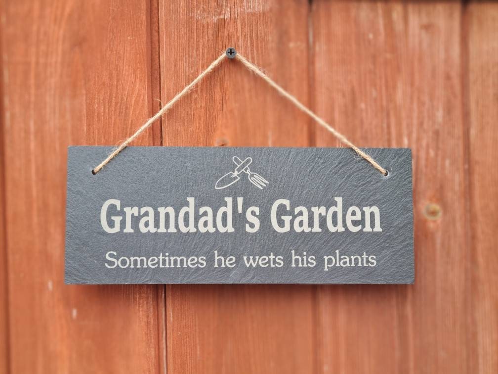 Funny personalised garden decoration - engraved onto high quality Welsh slate - great gift for garden lover - Gardening - rockery - yard art