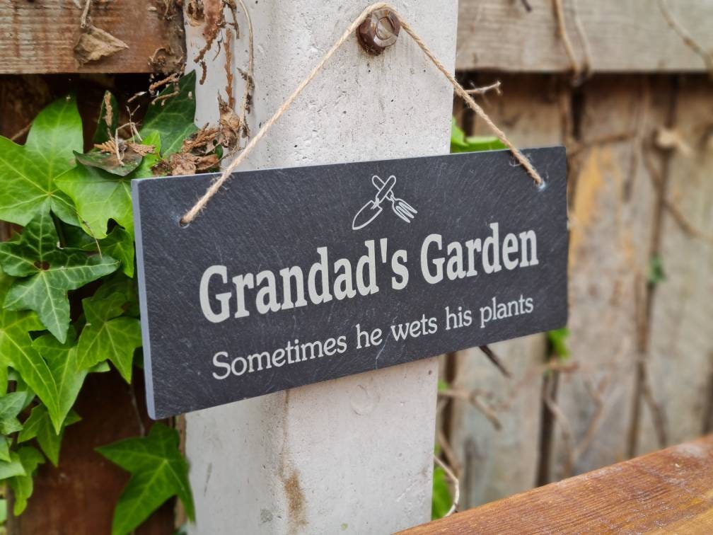 Funny personalised garden decoration - engraved onto high quality Welsh slate - great gift for garden lover - Gardening - rockery - yard art