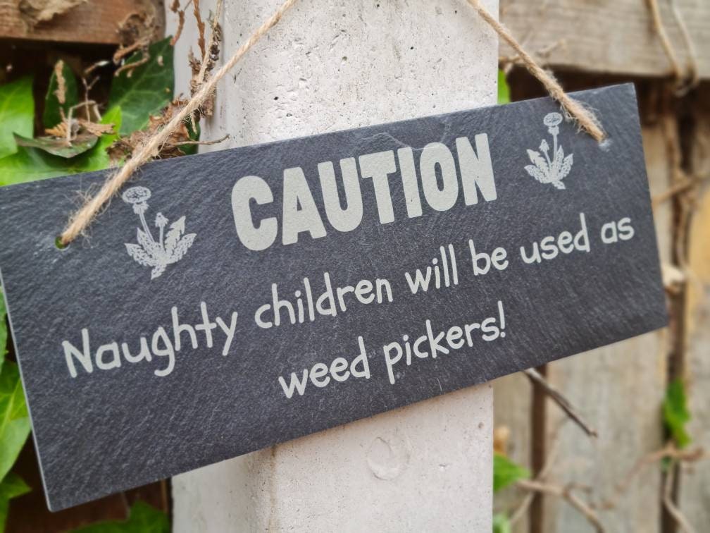 Funny garden decoration - engraved onto high quality Welsh slate - great gift for garden lover - Gardening - flowers - rockery - yard art