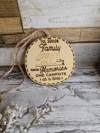 Personalised hanging bauble ornament - Caravan - Camping - Motorhome - RV - Holidays - Family - Love - Memories - Forever