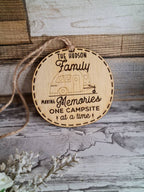 Personalised hanging bauble ornament - Caravan - Camping - Motorhome - RV - Holidays - Family - Love - Memories - Forever