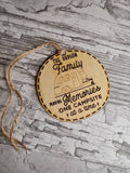 Personalised hanging bauble ornament - Caravan - Camping - Motorhome - RV - Holidays - Family - Love - Memories - Forever