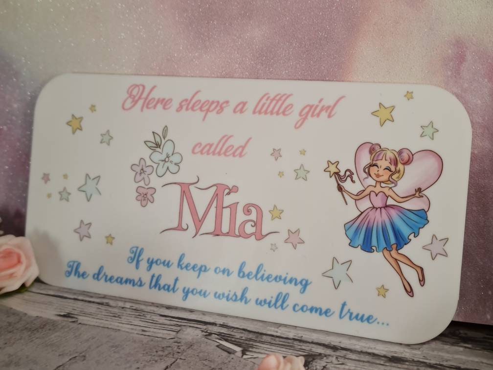 Personalised Magical Fairy bedroom door sign - Little girl - princess- fairytale - pink - decor - decoration - play room - print