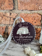 Personalised hanging bauble ornament - Caravan - Camping - Motorhome - RV - Holidays - Family - Love - Memories - Forever
