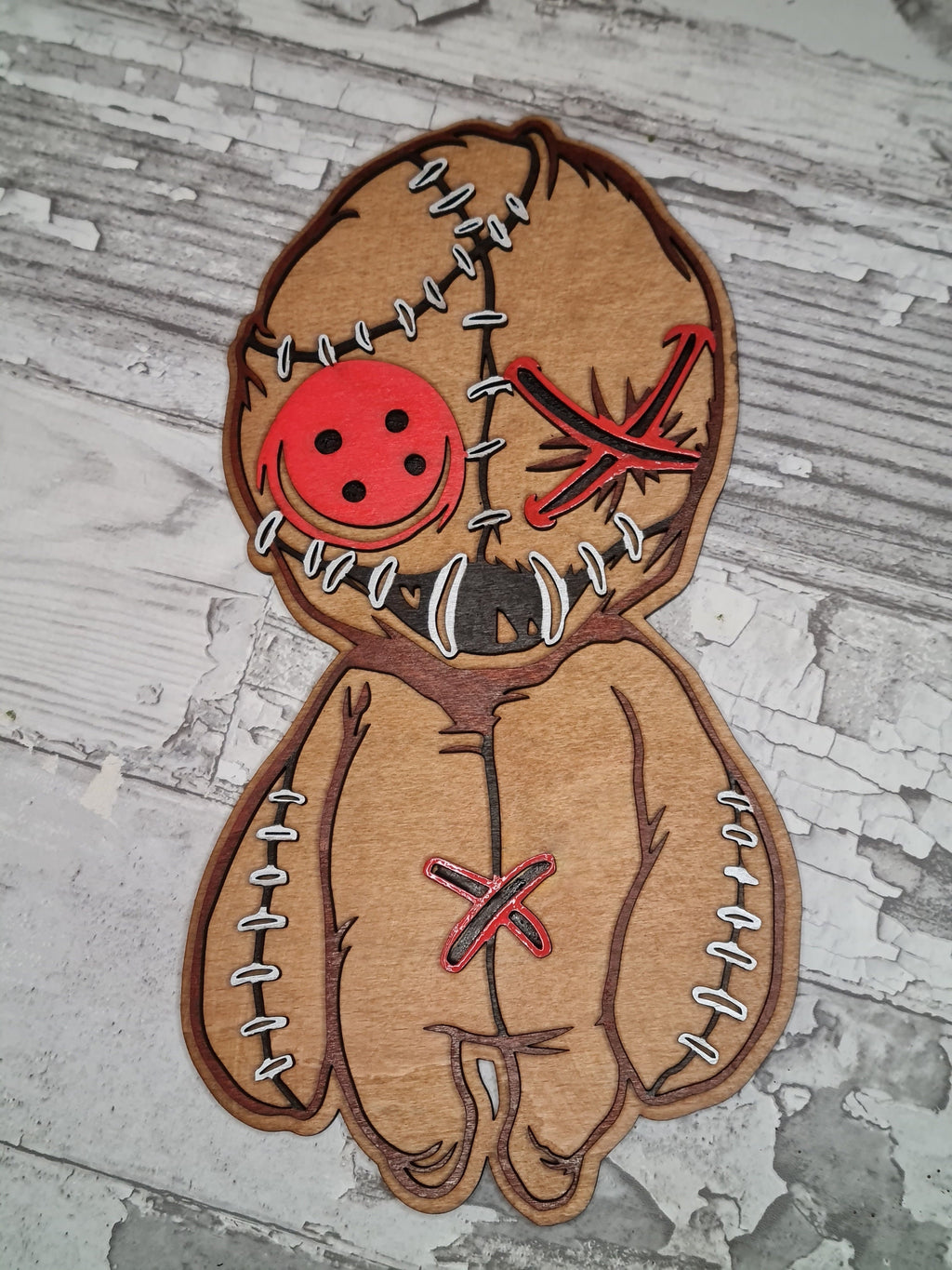 Voodoo doll wooden plaque - Ouija board - Fun - Display -Halloween decoration - decor - gift - present - Gothic - craft - paint yourself