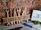 My tools my rules sign - Perfect gift for dad - grandad - husband - fiancee - boyfriend - birthday present - garage - workshop - man cave