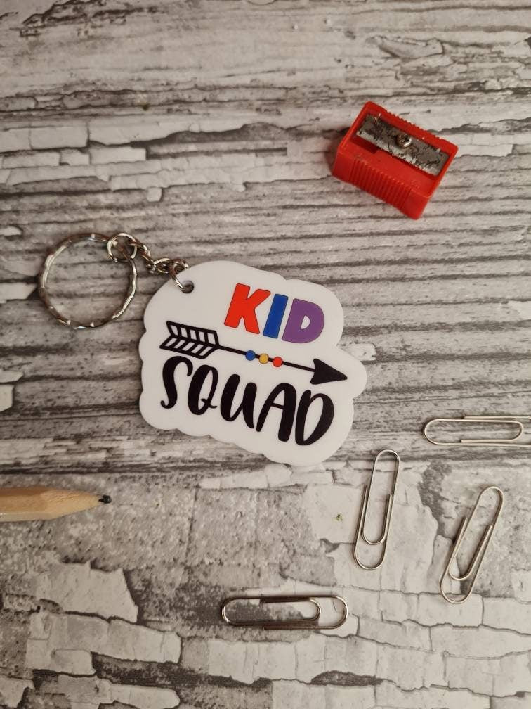 Teacher keyring - acrylic print key chain - thank your teacher - gift from child - end of term - unique, bespoke gift - beautiful item