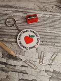Teacher keyring - acrylic print key chain - thank your teacher - gift from child - end of term - unique, bespoke gift - beautiful item