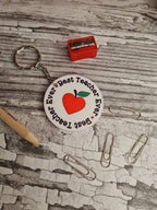 Teacher keyring - acrylic print key chain - thank your teacher - gift from child - end of term - unique, bespoke gift - beautiful item