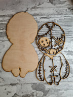 Voodoo doll wooden plaque - Ouija board - Fun - Display -Halloween decoration - decor - gift - present - Gothic - craft - paint yourself