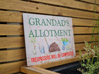 Funny personalised novelty wooden sign - Garden - Allotment - Shed - Perfect gift for dad - grandad - husband - Grandma - birthday present