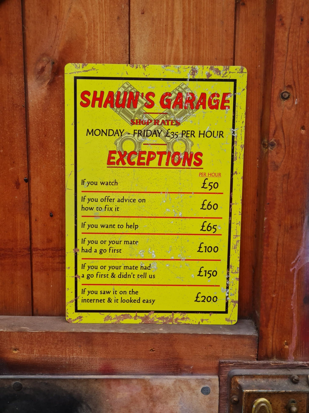 Funny personalised novelty wooden sign - Garden - Garage - Shed - Perfect gift for Mechanic -Grandad - Husband - Dad - Christmas gift - Xmas