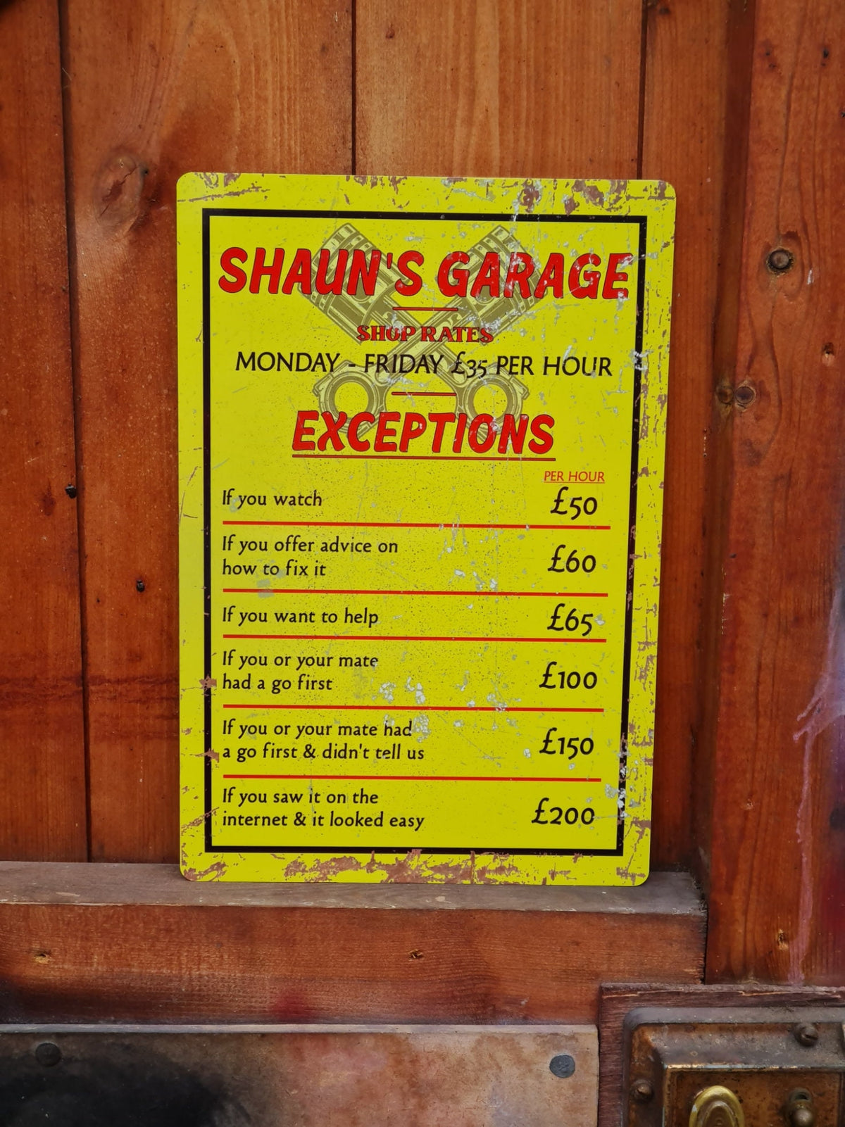 Funny personalised novelty wooden sign - Garden - Garage - Shed - Perfect gift for Mechanic -Grandad - Husband - Dad - Christmas gift - Xmas