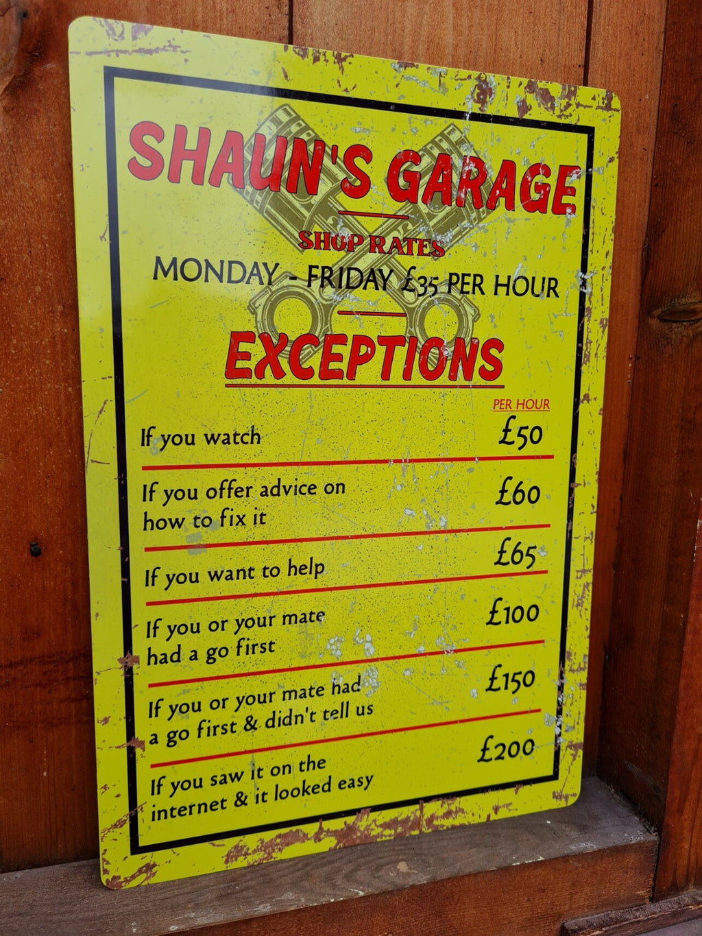 Funny personalised novelty wooden sign - Garden - Garage - Shed - Perfect gift for Mechanic -Grandad - Husband - Dad - Christmas gift - Xmas