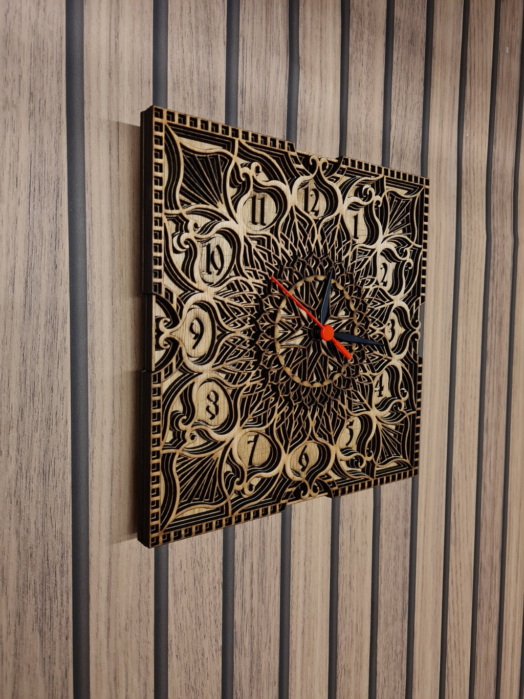 Layered Mandala Clock - ready to paint - add your own personal touch - quartz - amazing intricate detail - unusual