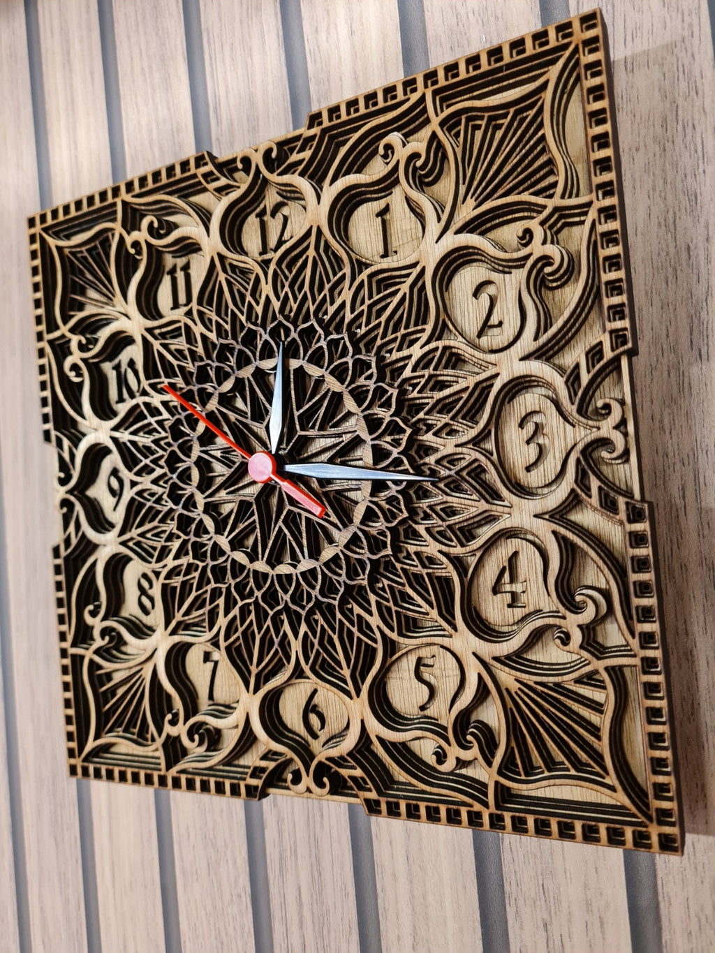 Layered Mandala Clock - ready to paint - add your own personal touch - quartz - amazing intricate detail - unusual