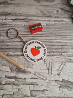 Teacher keyring - acrylic print key chain - thank your teacher - gift from child - end of term - unique, bespoke gift - beautiful item