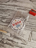 Teacher keyring - acrylic print key chain - thank your teacher - gift from child - end of term - unique, bespoke gift - beautiful item