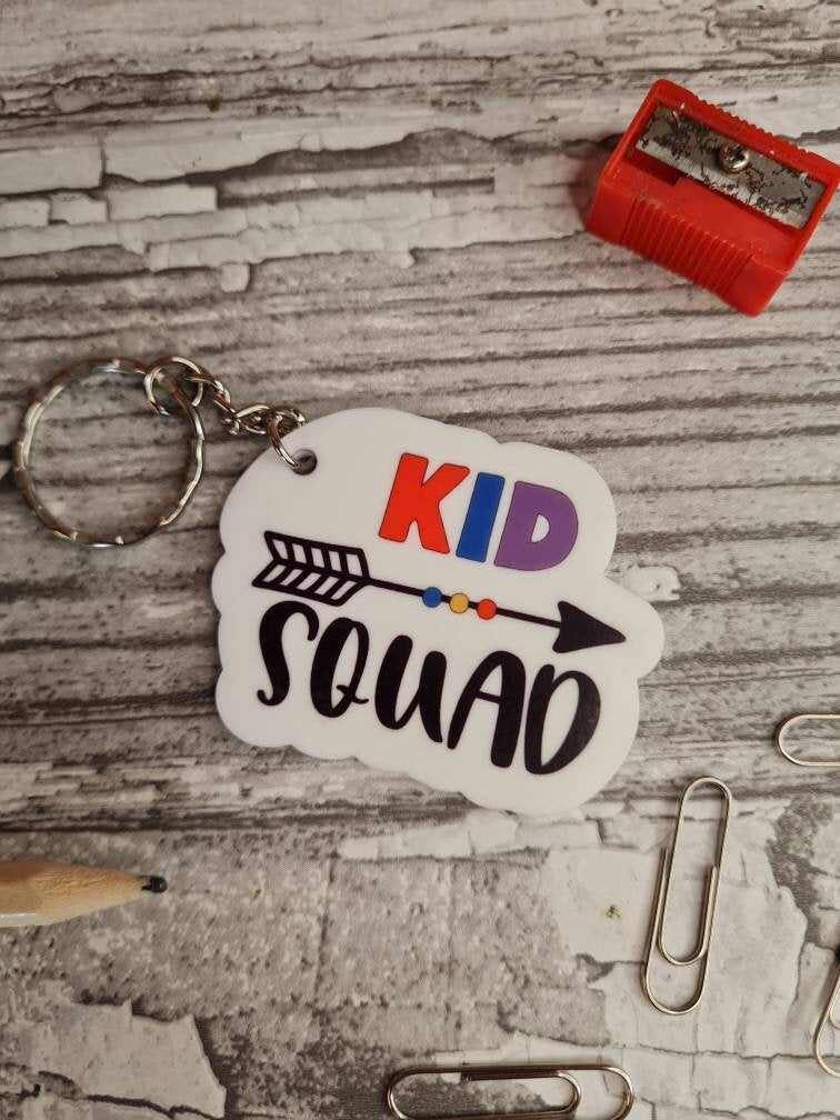 Teacher keyring - acrylic print key chain - thank your teacher - gift from child - end of term - unique, bespoke gift - beautiful item