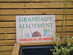 Funny personalised novelty wooden sign - Garden - Allotment - Shed - Perfect gift for dad - grandad - husband - Grandma - birthday present