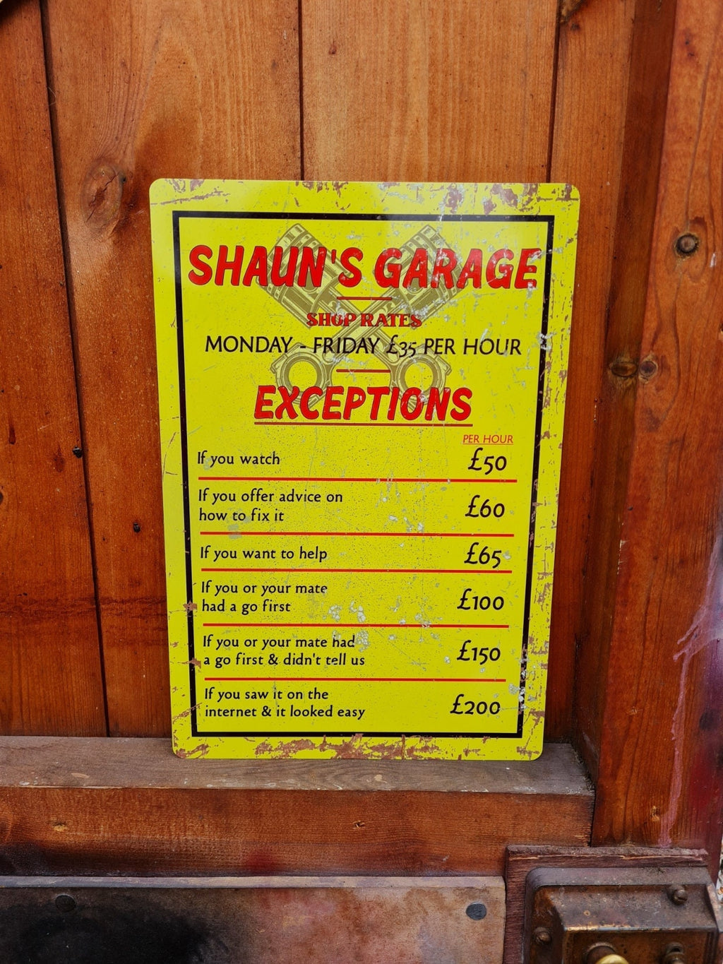 Funny personalised novelty wooden sign - Garden - Garage - Shed - Perfect gift for Mechanic -Grandad - Husband - Dad - Christmas gift - Xmas