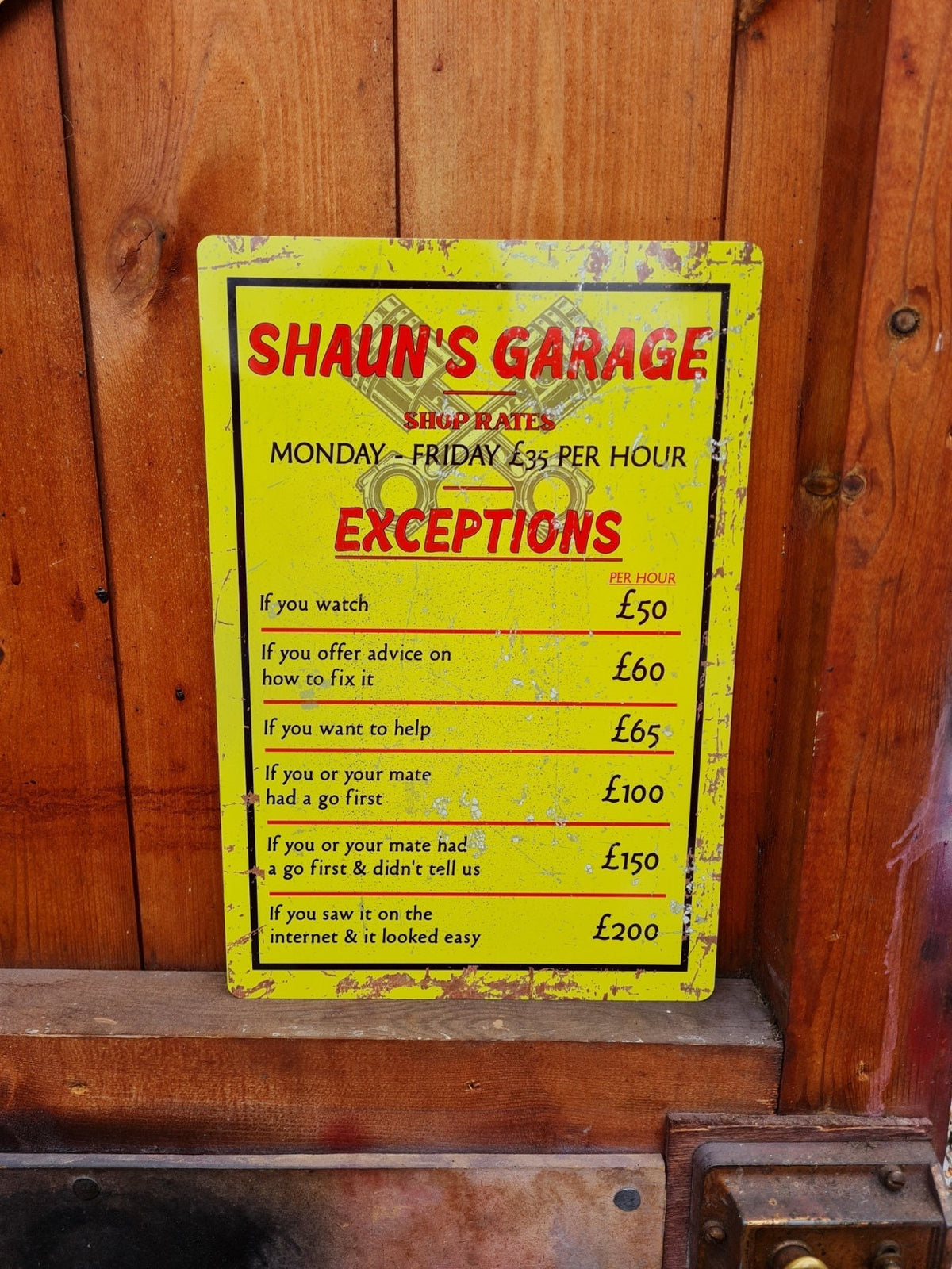 Funny personalised novelty wooden sign - Garden - Garage - Shed - Perfect gift for Mechanic -Grandad - Husband - Dad - Christmas gift - Xmas