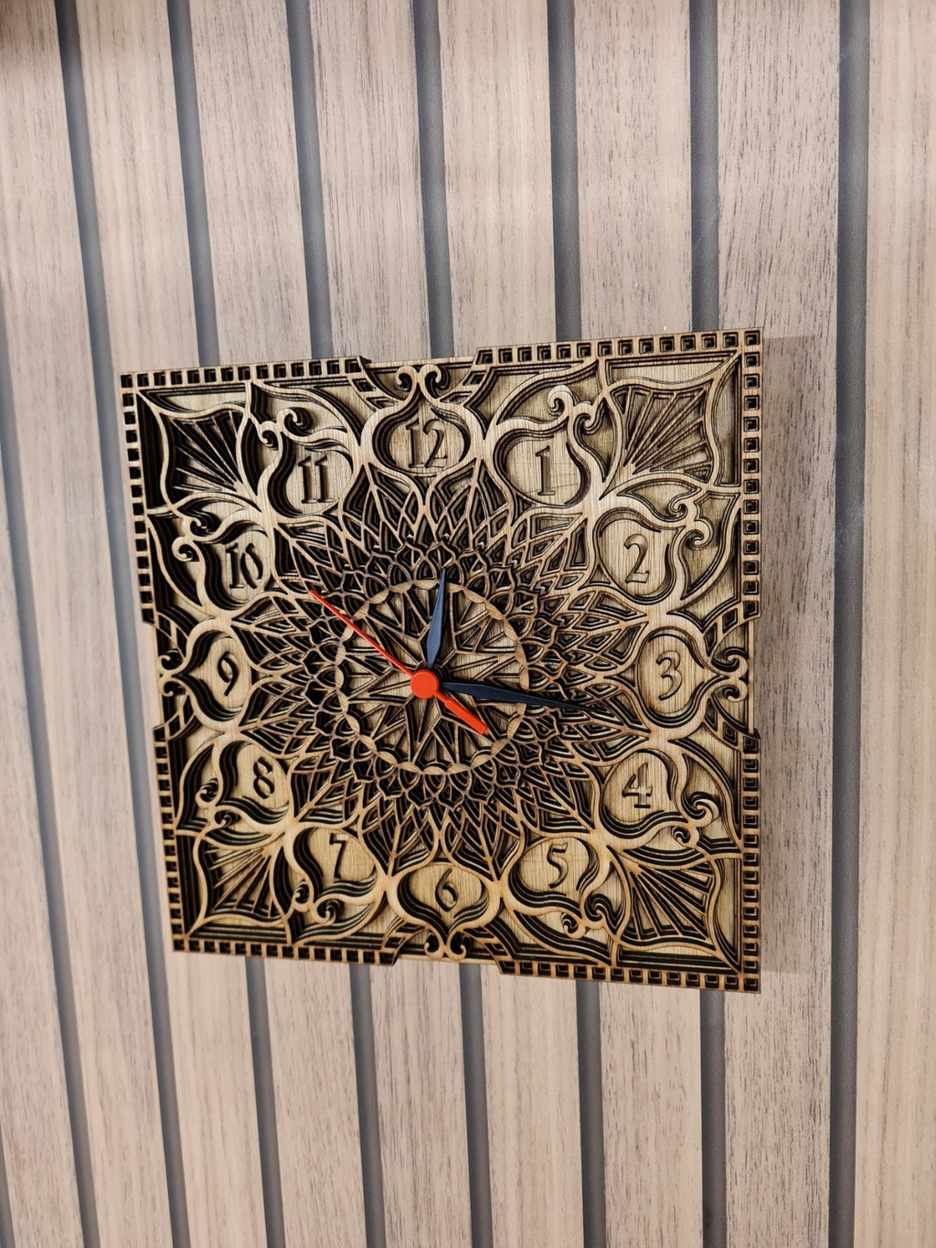 Layered Mandala Clock - ready to paint - add your own personal touch - quartz - amazing intricate detail - unusual