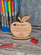 personalised apple desk ornament - Teacher thank you gift - graduation - Teacher - teaching - thank you gift - end of term present - Plaque