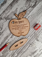 personalised apple desk ornament - Teacher thank you gift - graduation - Teacher - teaching - thank you gift - end of term present - Plaque