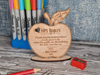 personalised apple desk ornament - Teacher thank you gift - graduation - Teacher - teaching - thank you gift - end of term present - Plaque