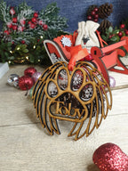 Personalised Pet Christmas Memorial bauble - Dog - Beautiful xmas decoration - Decor - Remembrance - Tree - Pawprint - Anniversary - - gift