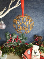 Personalised Pet Christmas Memorial bauble - Dog - Beautiful xmas decoration - Decor - Remembrance - Tree - Pawprint - Anniversary - - gift