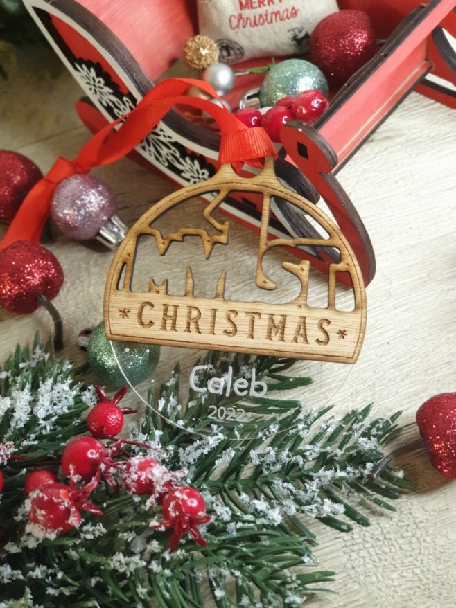 Personalised First Christmas name bauble - New Baby - Beautiful xmas decoration - santa - decor - father christmas - st nick - present
