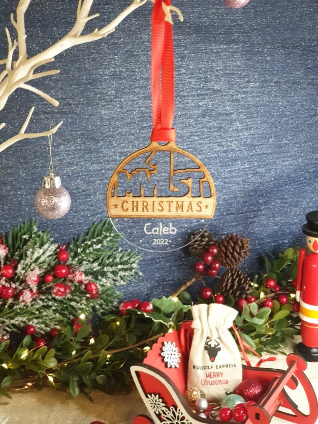 Personalised First Christmas name bauble - New Baby - Beautiful xmas decoration - santa - decor - father christmas - st nick - present