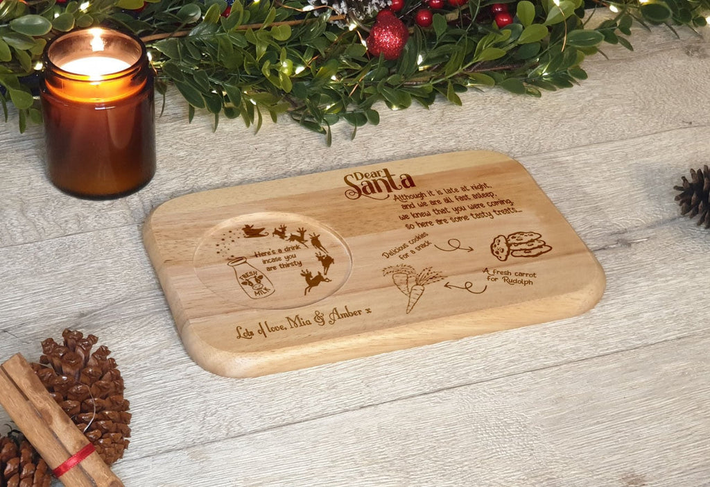 Personalised Christmas eve Santa tray - board - Gift - Present - Rudolph - Carrot - Treat - Unique - Bespoke - Milk - Candy cane - Tradition