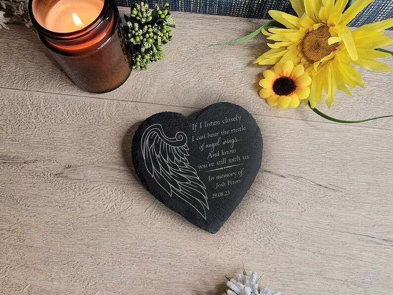 personalised memorial grave marker, memorial slate, indoor or outdoor, remembering your loved ones, Dad, Mum, Aunty, Uncle, Grandma, grandad