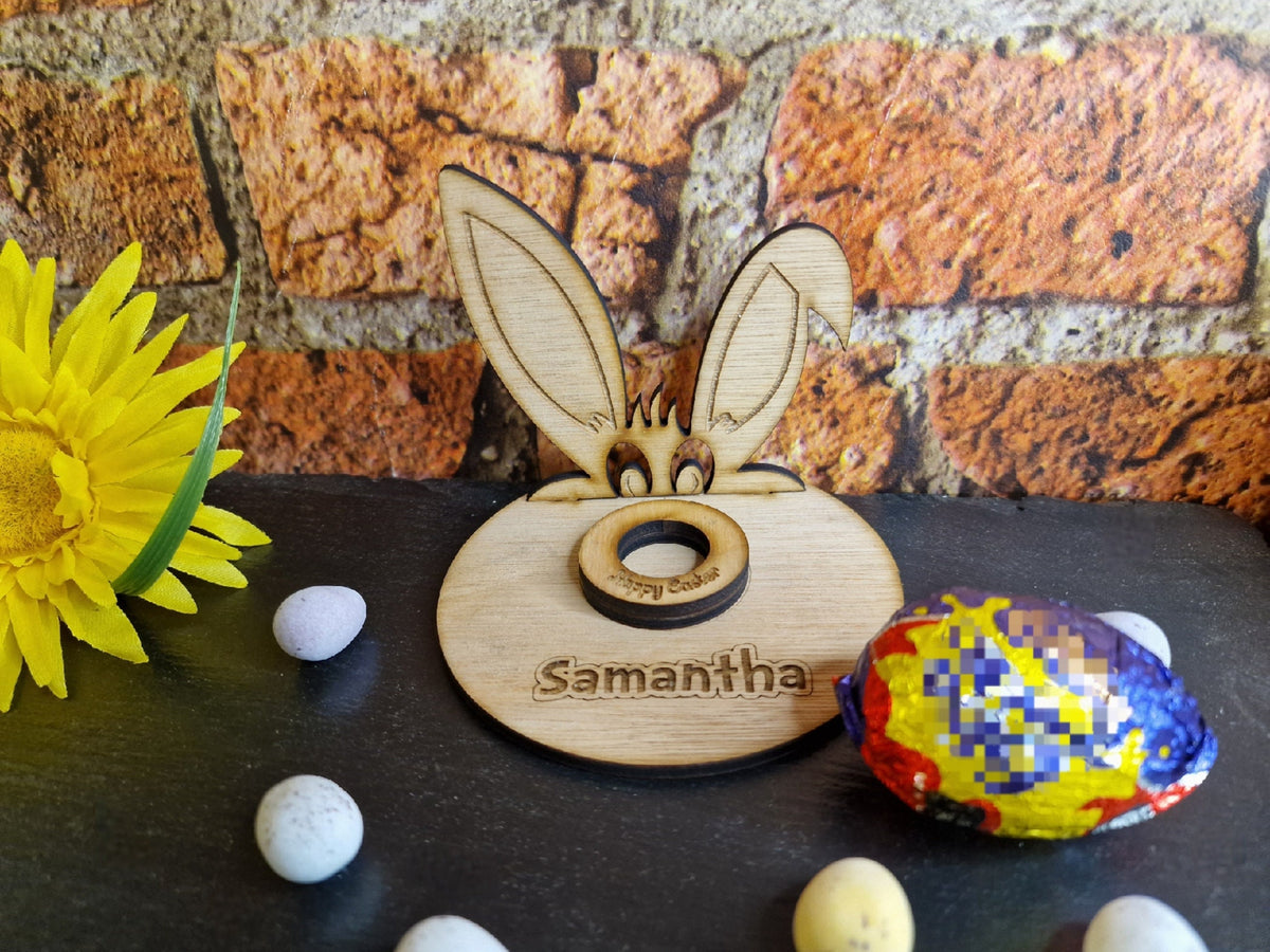 Novelty peeking Bunny egg holder! Great easter gift! Funny, Kids, Child, stand, valentines day, birthday present, rabbit, girl - boy - fun