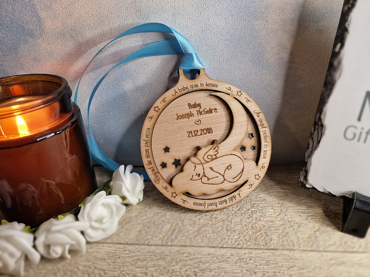 Beautiful Baby memorial bauble hanging ornament, lovely item to remember a lost child. Beautiful gift, for anniversary of death? memory