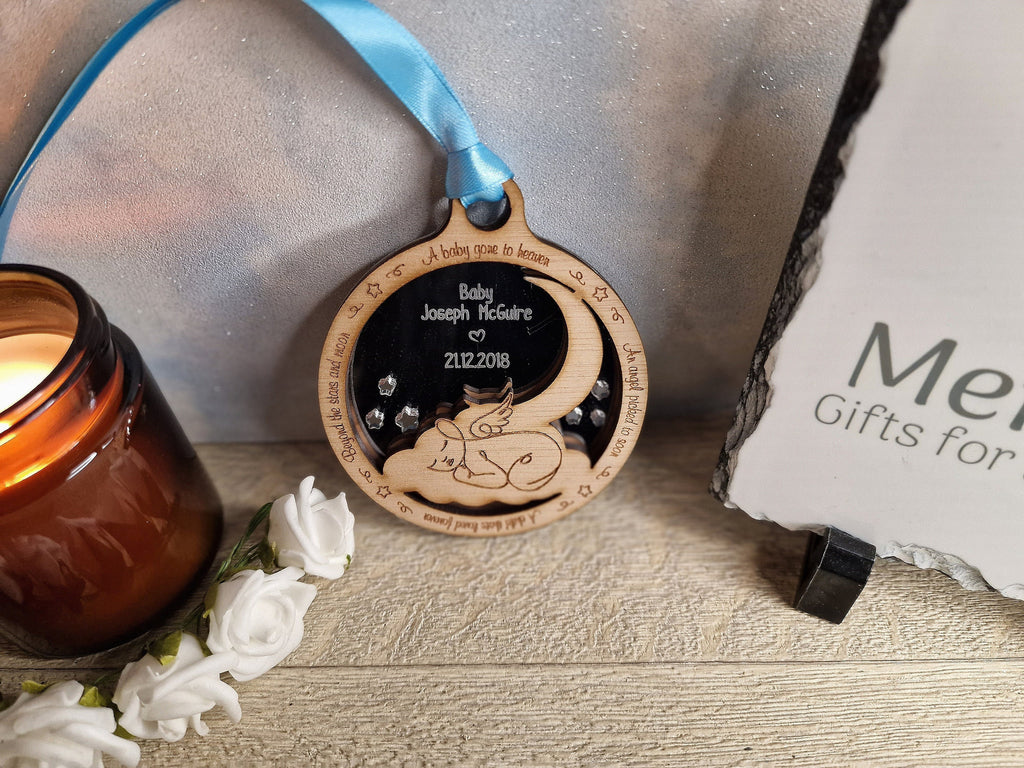 Beautiful Baby memorial bauble hanging ornament, lovely item to remember a lost child. Beautiful gift, for anniversary of death? memory