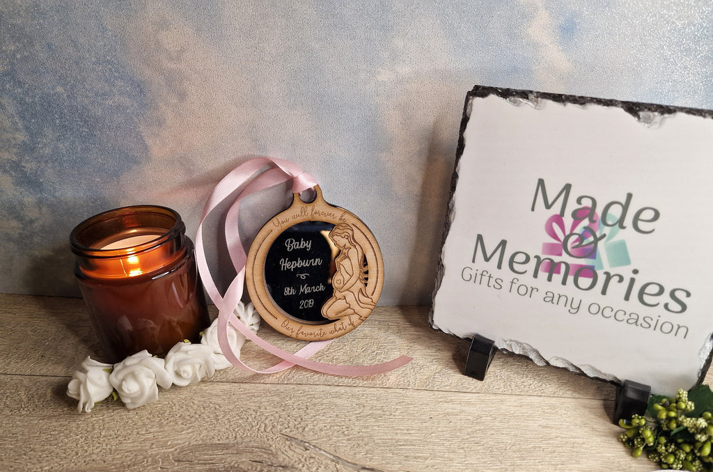Beautiful Baby memorial bauble hanging ornament, lovely item to remember a lost child. Beautiful gift, for anniversary of death? memory